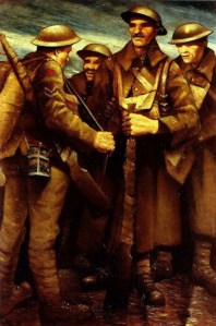 'Images of wartime', A Group of Soldiers by C. R. W. Nevinson.