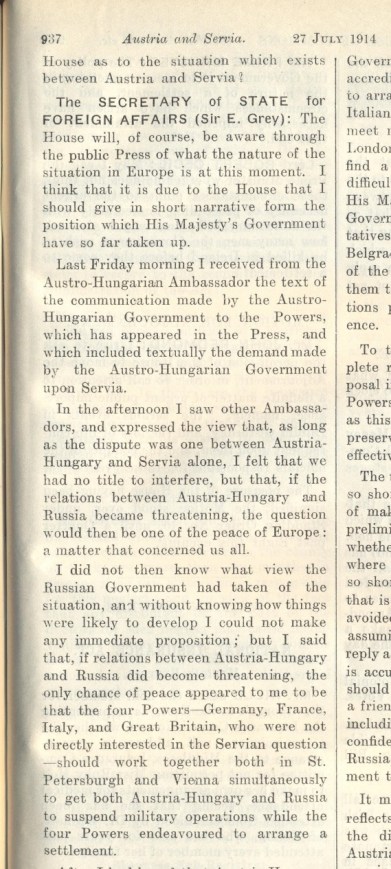 Edward Grey comments