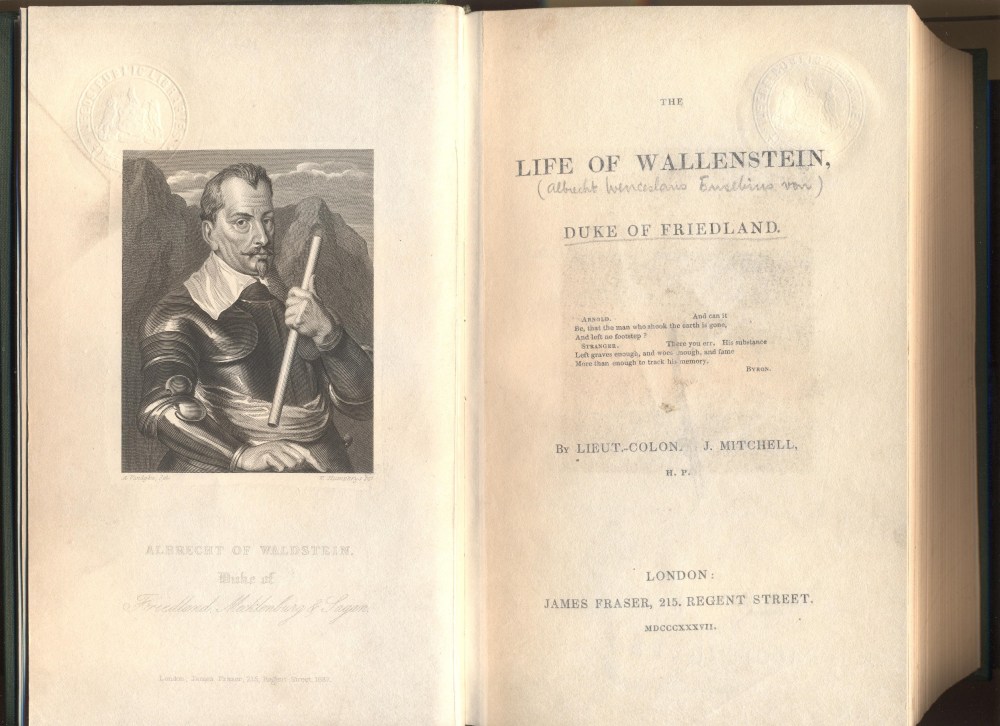 Title page of 'The life of Wallenstein; Duke of Friedland'
