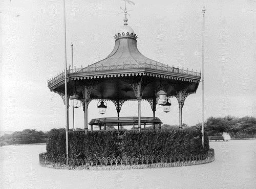 Woodhouse Moor bandstand, scene of many a 19th-century summer concert (1885)