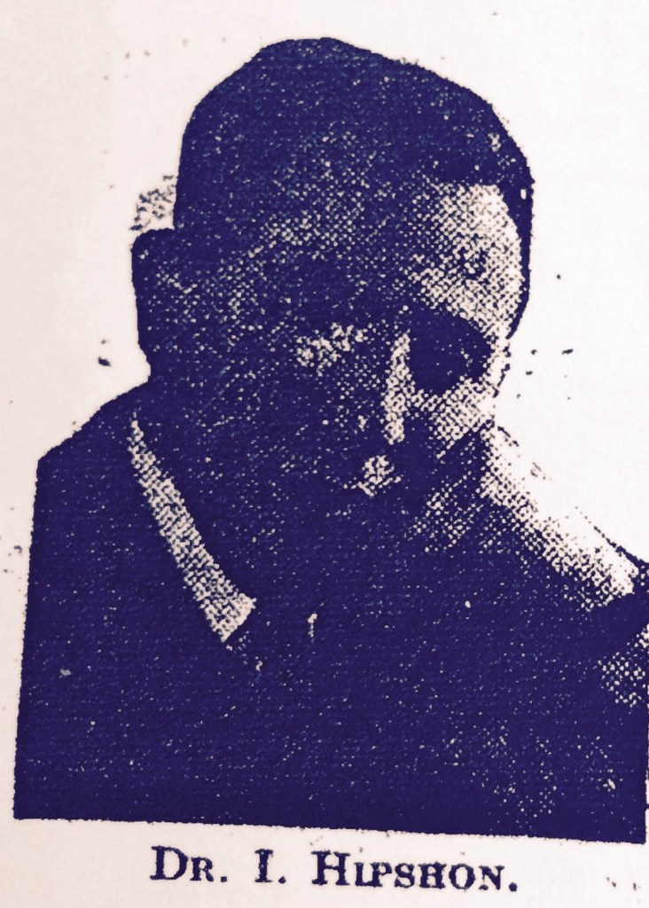 The only image of Dr. Hipshon that could be found. Taken from an article in the Jewish Chronicle - April, 1936