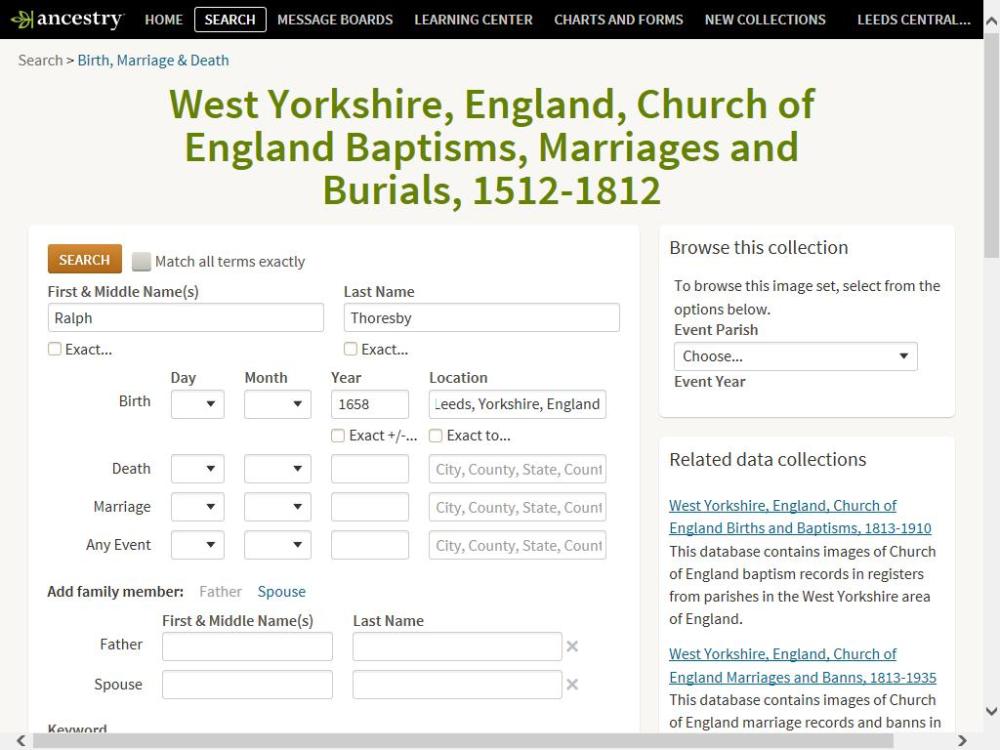 Searching Parish Registers - digital style