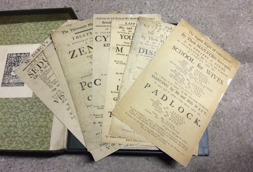 A selection from the 200+ playbills during the Wilkinson era. This includes the earliest playbill at the Central Library, from 1781