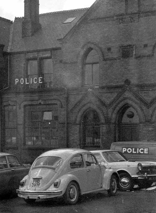 1969. Image shows the frontage of Millgarth Street Police Station. From www.leodis.net, (c) Leeds Library and Information Service