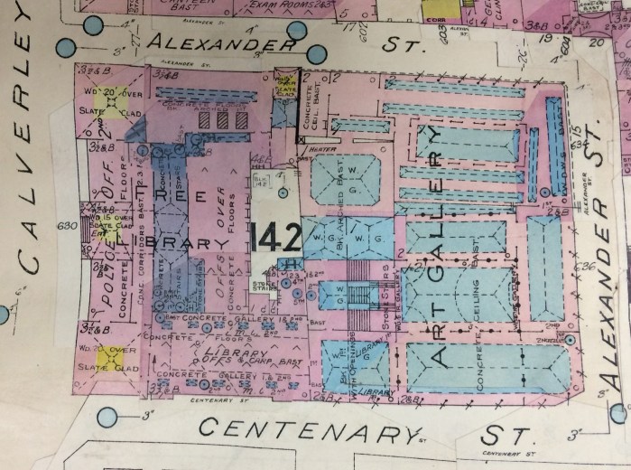 Goad map showing Leeds Central and the City Art Gallery.