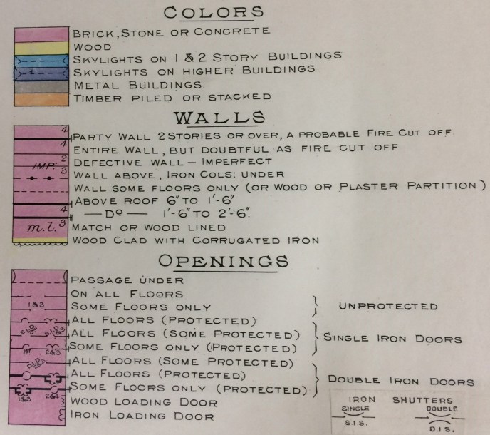 Image shows part of the key to the Goad maps 