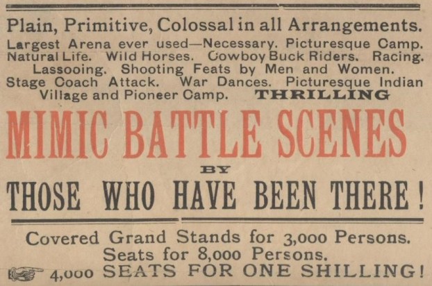 Enlargement of part of the playbill for Buffalo Bill's Wild West