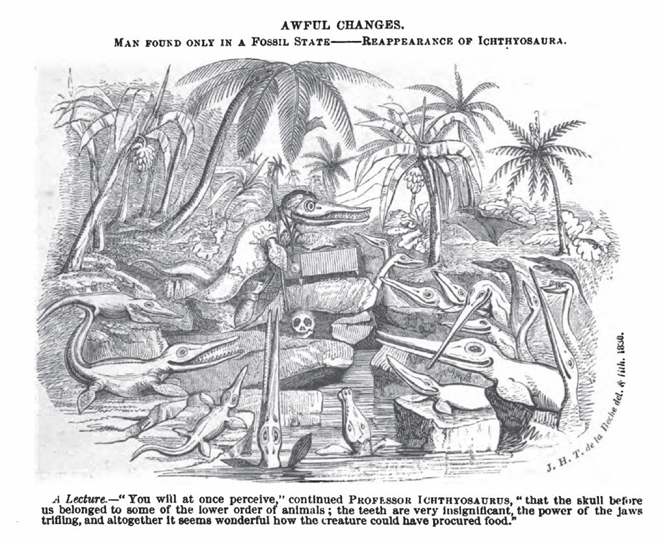 Henry de la Beche's Professor Icthyosaurus sketch