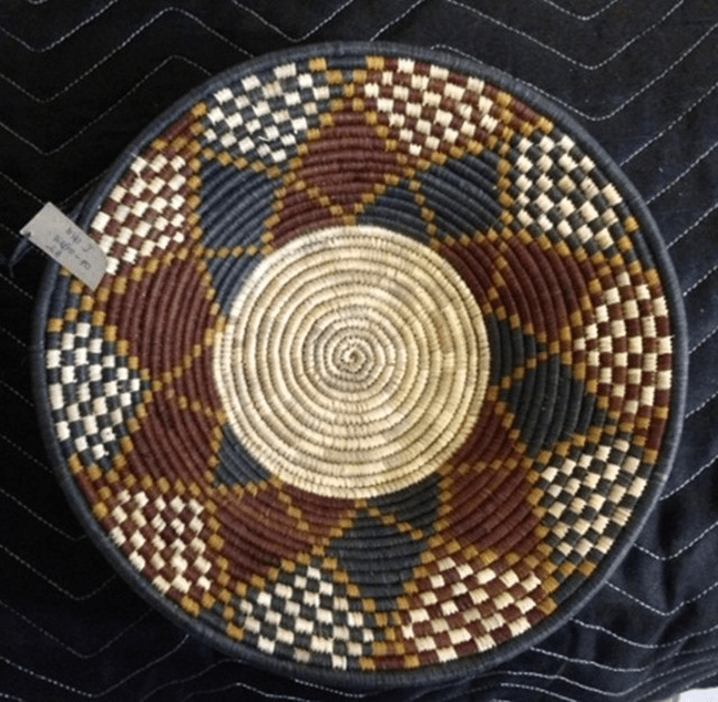 A woven grass basket