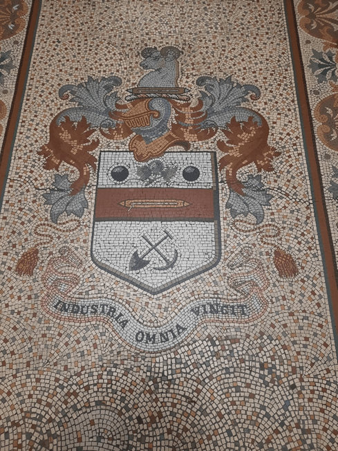 Mosaic floor at Morley Library
