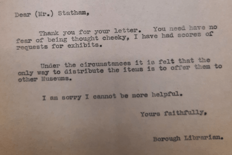 The Borough Librarian's correspondance