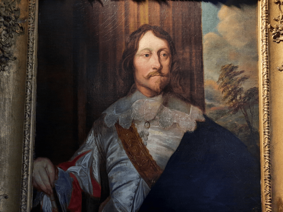 Close-up of the Earl of Newcastle painting at Oakwell Hall