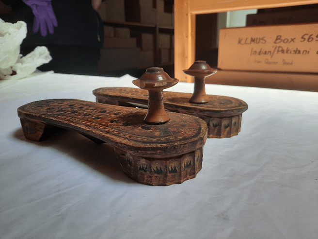 Pair of wooden slippers