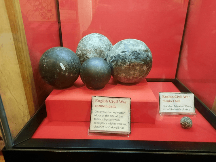 Cannonballs on display at Oakwell Hall